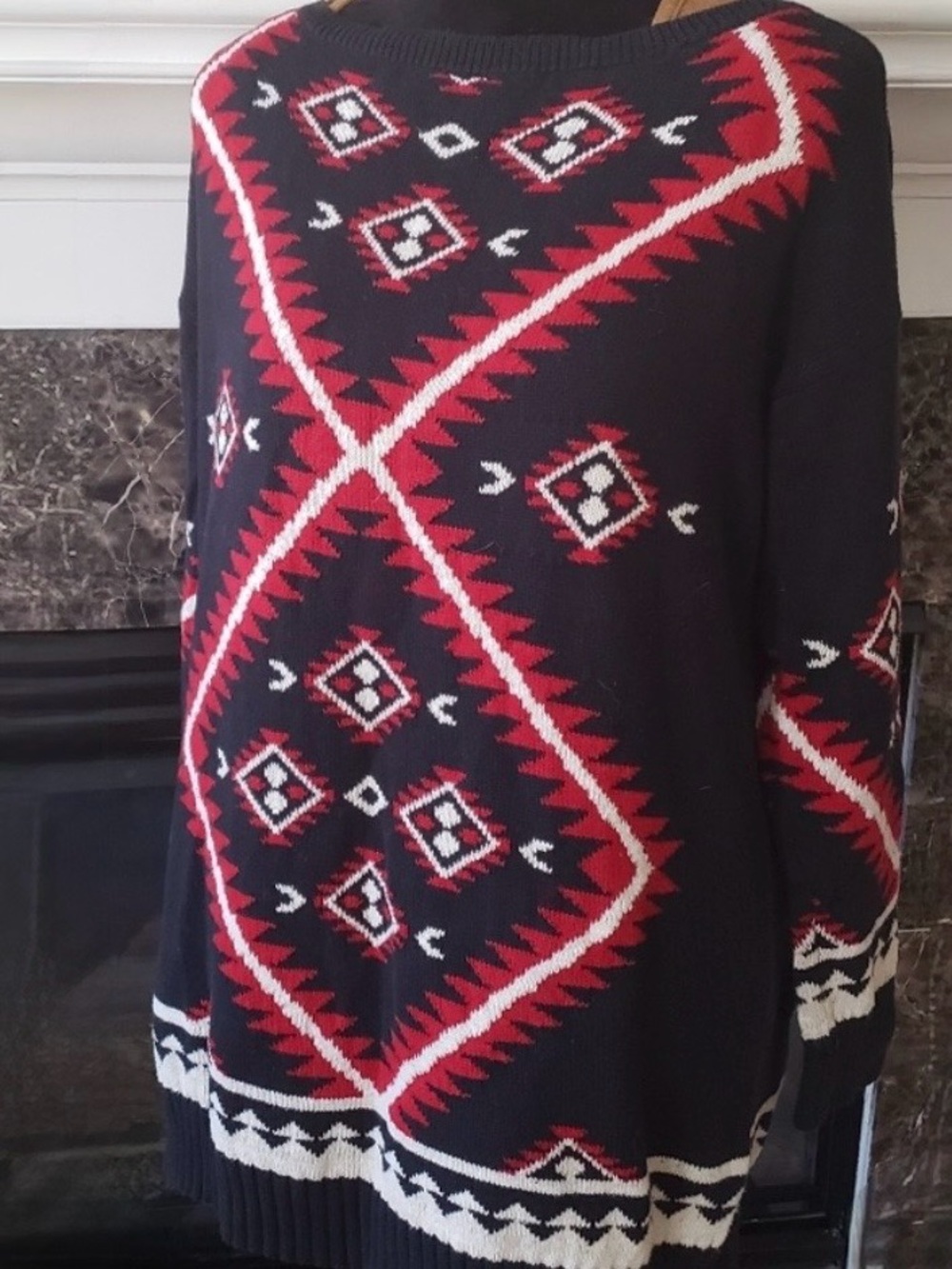Ralph Lauren Aztec Tribal Print Cotton Sweater Large